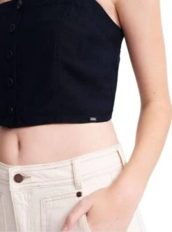 Top Superdry Eden Lino Bleu Marine Pour Femme -Jolie Boutique gallery M093537 3