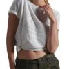 T-Shirt Superdry Military Blanc Pour Femme