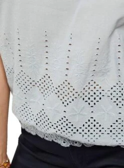 T-Shirt Naf Naf Crochet Bleu Pour Femme -Jolie Boutique gallery M120354 3