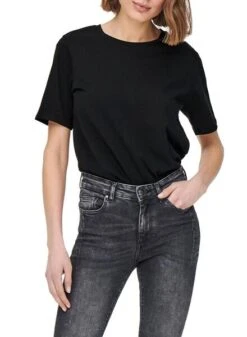 T-Shirt Only Unicolor New Noire Pour Femme
