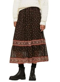 Jupe Pepe Jeans Brun Ethnique Différent Pour Femme