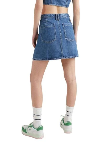 Jupe Tommy Jeans A-Line Bleu Pour Femme 2 Jupe Tommy Jeans A-Line Bleu Pour Femme – Image 2