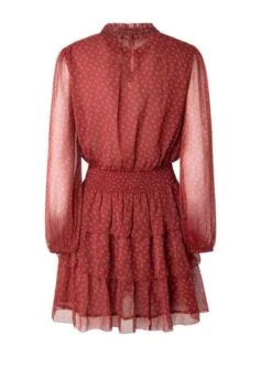 Robe Pepe Jeans Delia Flores Pour Femme Rouge -Jolie Boutique gallery M155355 6 1