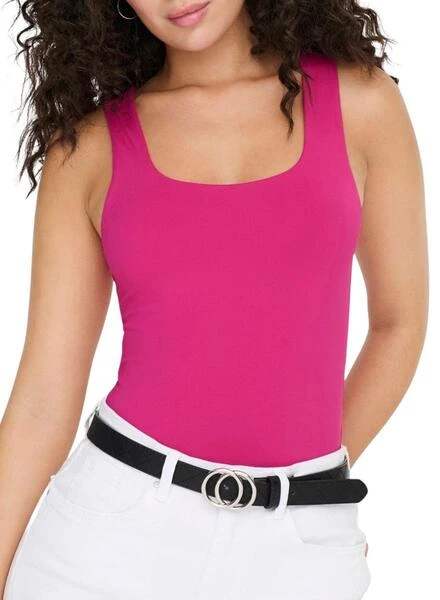 Top Only Léa Basic Rosa Pour Femme 3 Top Only Léa Basic Rosa Pour Femme – Image 3