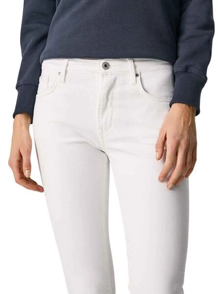 Pantalon Jeans Pepe Jeans Grâce Blanc Femme 2 Pantalon Jeans Pepe Jeans Grâce Blanc Femme – Image 2