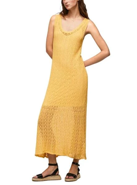 Robe Pepe Jeans Farah Jaune Pour Femme 2 Robe Pepe Jeans Farah Jaune Pour Femme – Image 2