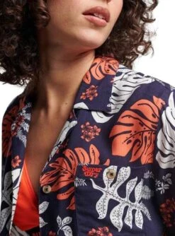 Chemise Superdry Beach Centre De Villégiature Bleu Marine Pour Femme -Jolie Boutique gallery M157027 3