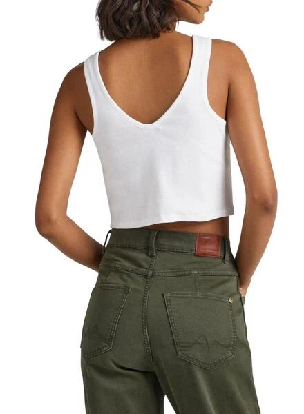 T-Shirt Pepe Jeans Anastasia Blanc Pour Femme 2 T-Shirt Pepe Jeans Anastasia Blanc Pour Femme – Image 2