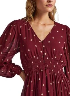 Robe Pepe Jeans Gio Bordeaux Pour Femme -Jolie Boutique gallery M157869 3