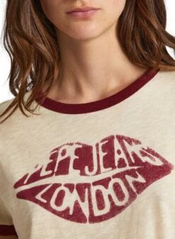 T-Shirt Pepe Jeans Cloudy Beige Pour Femme -Jolie Boutique gallery M158118 3