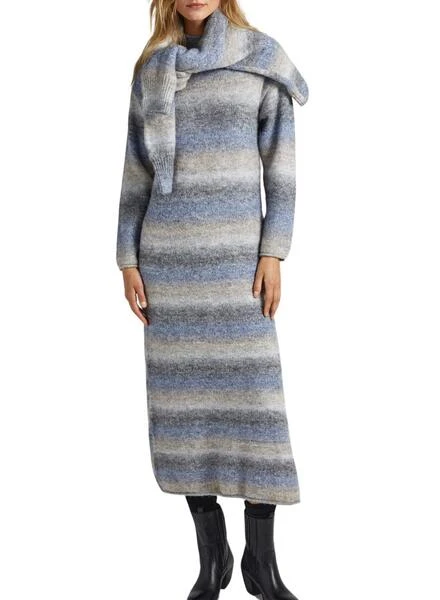 Robe Pepe Jeans Edith Rayures Melange Pour Femme 2 Robe Pepe Jeans Edith Rayures Melange Pour Femme – Image 2