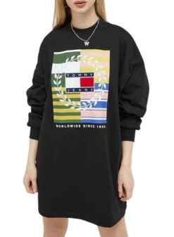 Robe Tommy Jeans Luxe Noire Pour Femme