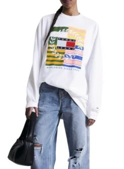 Robe Tommy Jeans Luxe Blanc Pour Femme -Jolie Boutique gallery M158446 4