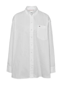 Chemise Tommy Jeans Popeline Oversized Blanc Femme -Jolie Boutique gallery M158447 4