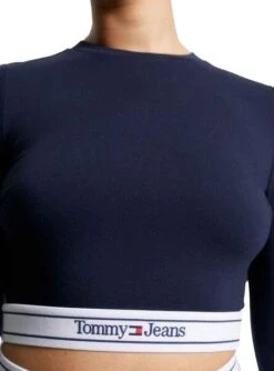 Crop Top Tommy Jeans Ceinture Bleu Marine Femme -Jolie Boutique gallery M158456 3