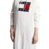 Robe Tommy Jeans Câble Flag Blanc Pour Femme