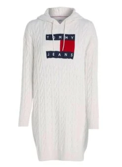 Robe Tommy Jeans Câble Flag Blanc Pour Femme -Jolie Boutique gallery M158826 5