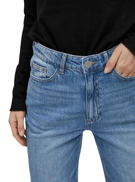 Pantalon Jeans Vila Vikelly Sait Bleu Pour Femme 4 Pantalon Jeans Vila Vikelly Sait Bleu Pour Femme – Image 4