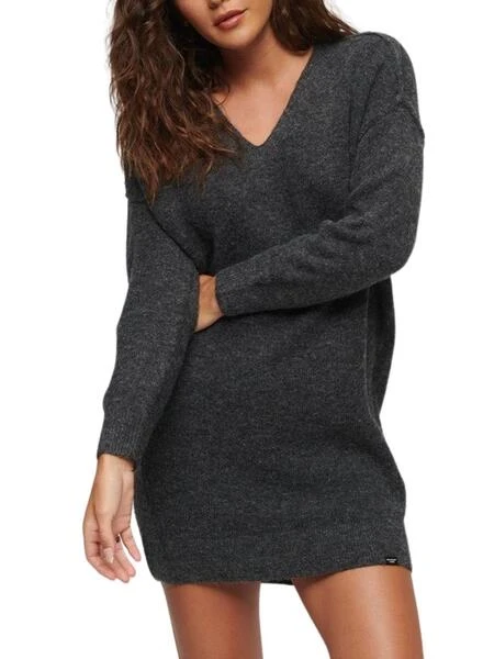 Robe Superdry V Neck Knit Gris Pour Femme 1 Robe Superdry V Neck Knit Gris Pour Femme