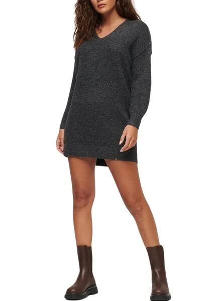 Robe Superdry V Neck Knit Gris Pour Femme 2 Robe Superdry V Neck Knit Gris Pour Femme – Image 2