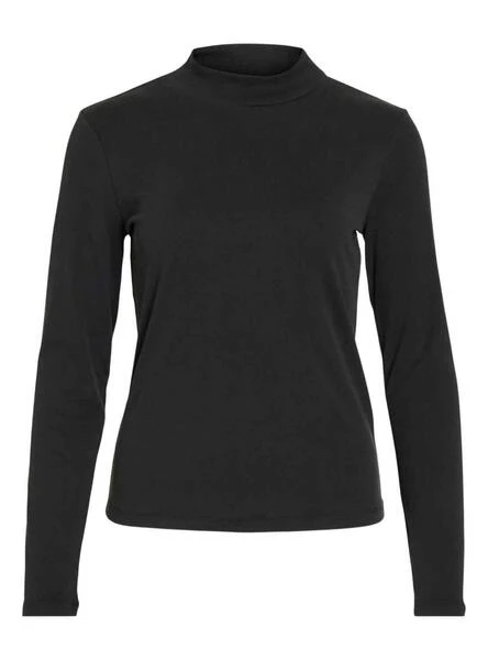 T-Shirt Vila Vilullu Rollneck Noire Pour Femme 5 T-Shirt Vila Vilullu Rollneck Noire Pour Femme – Image 5