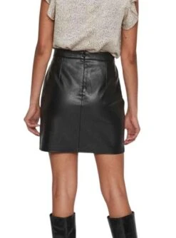 Jupe Vila Vidagmar Similicuir Noire Pour Femme -Jolie Boutique gallery M160284 2