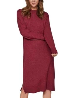 Robe Vila Viril Crew Neck Bordeaux Pour Femme