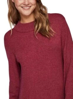 Robe Vila Viril Crew Neck Bordeaux Pour Femme -Jolie Boutique gallery M160644 3
