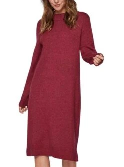 Robe Vila Viril Crew Neck Bordeaux Pour Femme -Jolie Boutique gallery M160644 4