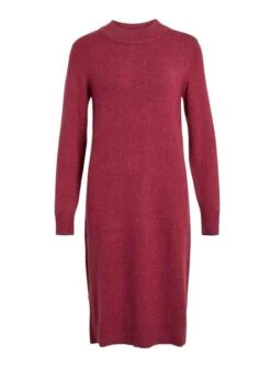 Robe Vila Viril Crew Neck Bordeaux Pour Femme -Jolie Boutique gallery M160644 5