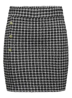 Jupe Only Tit Button Brillance Blanc Noire Femme -Jolie Boutique gallery M161875 4