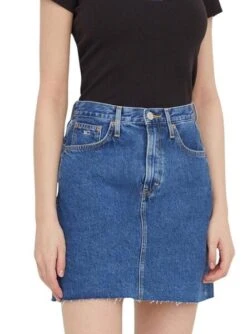 Jupe Denim Tommy Jeans Mom Denim Bleu Femme