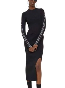 Robe Tommy Jeans Taping Noire Pour Femme