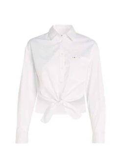 Chemise Tommy Jeans Noeud Frontal Blanc Pour Femme -Jolie Boutique gallery M162162 4