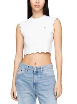 T-shirt Tommy Jeans Lock Blanc Pour Femme.