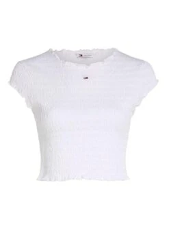 Chemise Tommy Jeans Slim Smock Blanc Pour Femme -Jolie Boutique gallery M162194 3