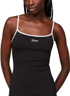 Robe Tommy Jeans Tonal Script Noire Pour Femme -Jolie Boutique gallery M162201 C9mGuIBH