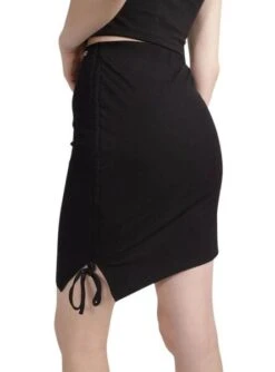 Jupe Tommy Jeans Gathering Rib Mini Noir Pour Femme -Jolie Boutique gallery M162202 2vVojFnc