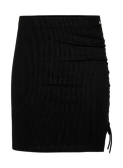 Jupe Tommy Jeans Gathering Rib Mini Noir Pour Femme -Jolie Boutique gallery M162202 jGBi60Uc