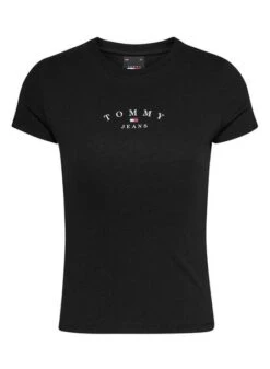 T-shirt Tommy Jeans Slim Essential Noir Femme -Jolie Boutique gallery M162207 4