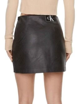 Jupe Calvin Klein Faux Leather Noire Pour Femme 7 Jupe Calvin Klein Faux Leather Noire Pour Femme -Jolie Boutique gallery M162441 3