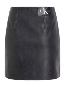 Jupe Calvin Klein Faux Leather Noire Pour Femme 9 Jupe Calvin Klein Faux Leather Noire Pour Femme -Jolie Boutique gallery M162441 5