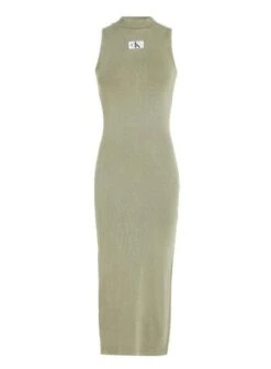 Robe Calvin Klein Washed Rib Label Long Vert Femme -Jolie Boutique gallery M162458 qrE5s9mm
