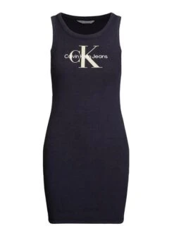 Robe Calvin Klein Archival Monologue Rib Noir Pour Femme -Jolie Boutique gallery M162461 7Q1l6LXn