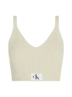 Top Calvin Klein Woven Label Vert Pour Femme -Jolie Boutique gallery M162473 4