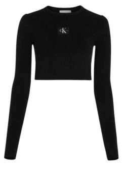 Top Calvin Klein Panaché Rib Noire Pour Femme -Jolie Boutique gallery M162480 4
