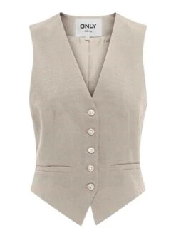 Gilet Only Diane Beige Pour Femme -Jolie Boutique gallery M162640 1