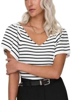 T-shirt Only Leelo Blanc Pour Femme -Jolie Boutique gallery M162938 SIPxUToP