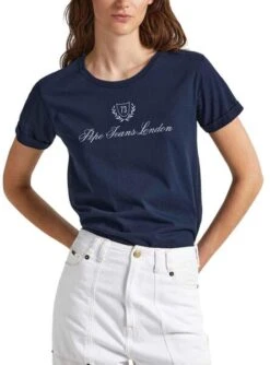 T-Shirt Pepe Jeans Viviane Bleu Pour Femme