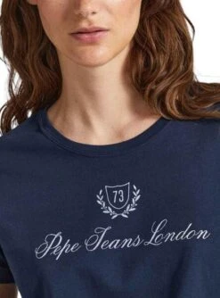 T-Shirt Pepe Jeans Viviane Bleu Pour Femme -Jolie Boutique gallery M162966 3